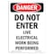 Signmission OSHA Danger Sign, 10" Height, Rigid Plastic, Do Not Enter Live Electrical Work, Portrait OS-DS-P-710-V-2135 - alternate 1